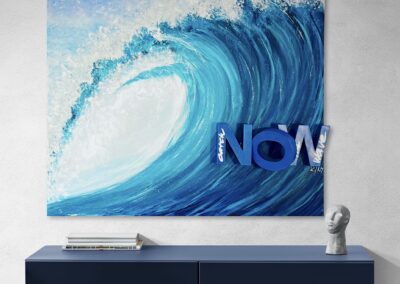 K-NY artwork CATCH THE WAVE._NOW – vibrant photoluminescent acrylic art