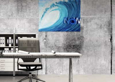 K-NY artwork CATCH THE WAVE._NOW – vibrant photoluminescent acrylic art
