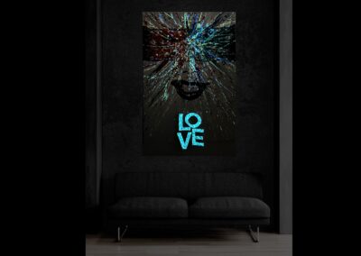 K-NY artwork FREE LOVE – luminous acrylic art from the LOVE & DESIRE cluster