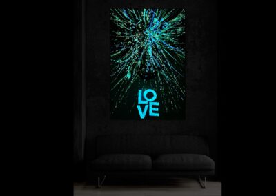 K-NY artwork FREE LOVE – luminous acrylic art from the LOVE & DESIRE cluster