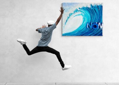 K-NY artwork CATCH THE WAVE._NOW – vibrant photoluminescent acrylic art