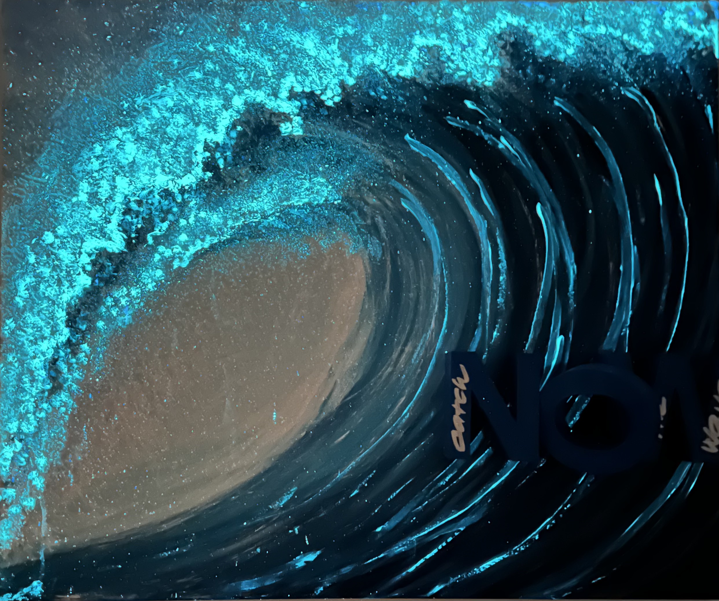 K-NY artwork CATCH THE WAVE._NOW K-NY artwork CATCH THE WAVE._NOW – vibrant photoluminescent acrylic art