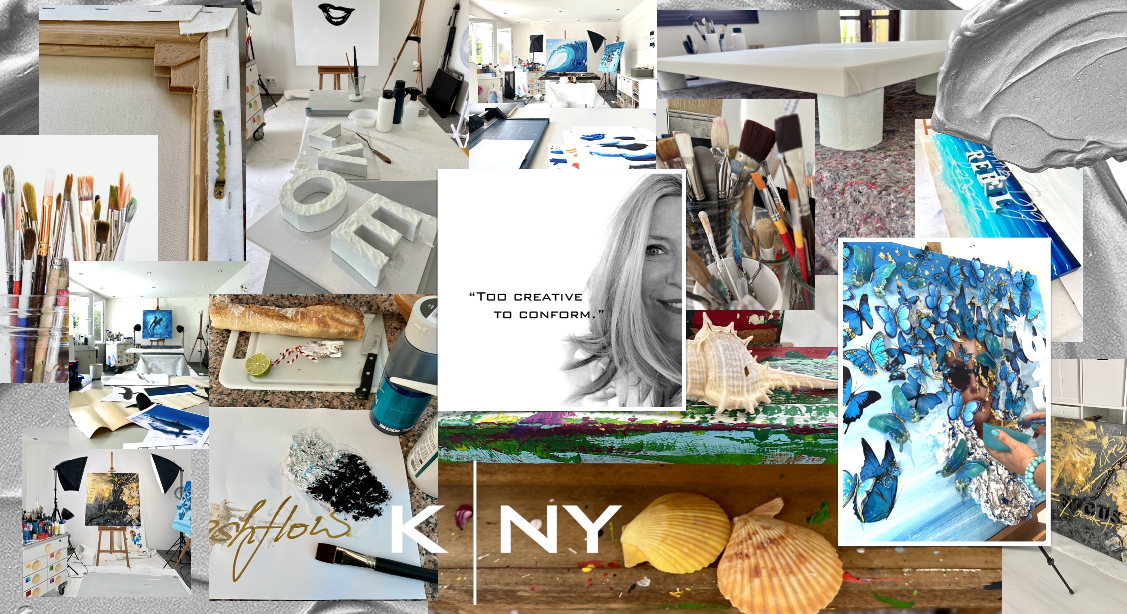 Portrait of Kiéra Nagy, founder of K-NY — Urban Luxury Art. Contemporary acrylic art with photoluminescent elements and an urban luxury aesthetic.