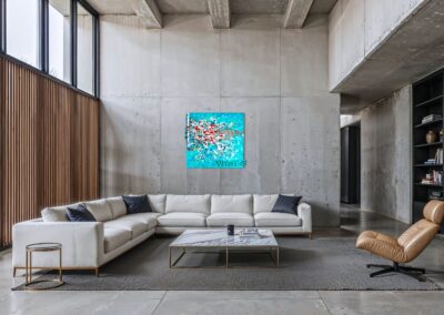 Work in architectural context. Spatial relation between object, wall and viewer.