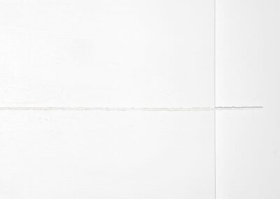 Salt extending beyond the canvas as the physical manifestation of the thought in PAGE ZERO