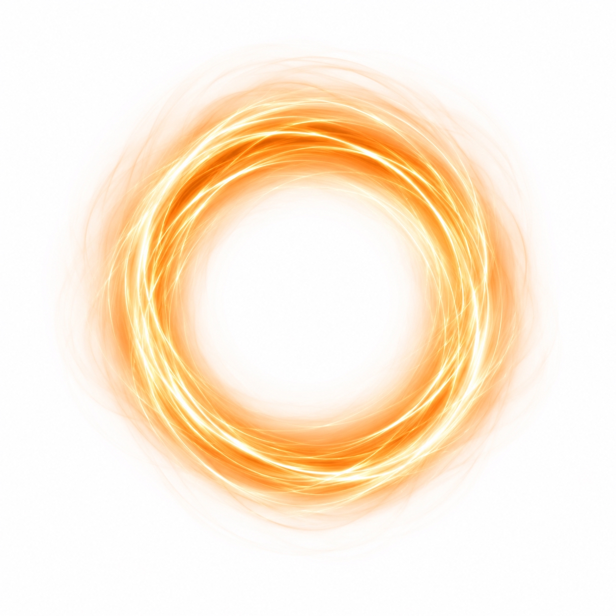 Dense glowing ring representing the K-NY cluster INNER FIRE — inner pressure, emotional intensity, transformation, and concentrated luminous energy.