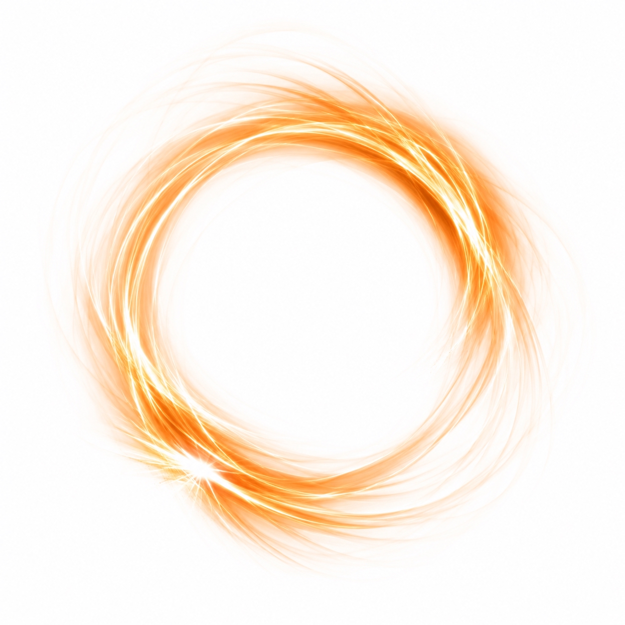 Asymmetrical glowing light ring symbolizing the K-NY cluster MOTIVATION & REBEL — tension against order, rebellion, direction, and energetic resistance.