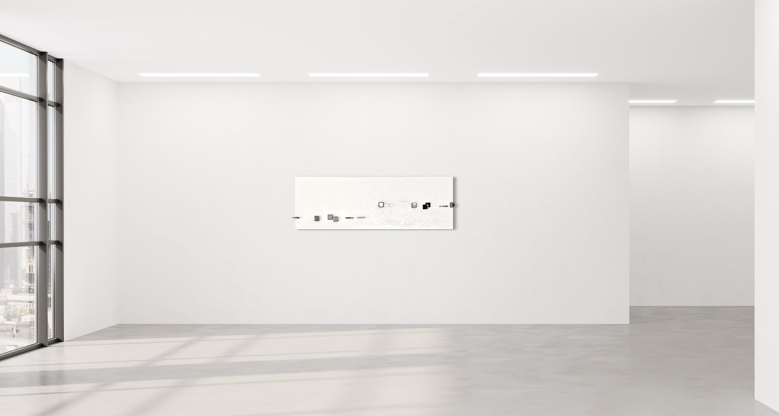 NEW PER by K-NY — photoluminescent conceptual artwork, dual-spectrum composition, FOCUS & STRENGTH cluster