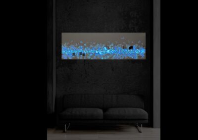 NEW PER by K-NY — photoluminescent conceptual artwork activated in darkness, dual-spectrum composition revealing structural light within spatial context
