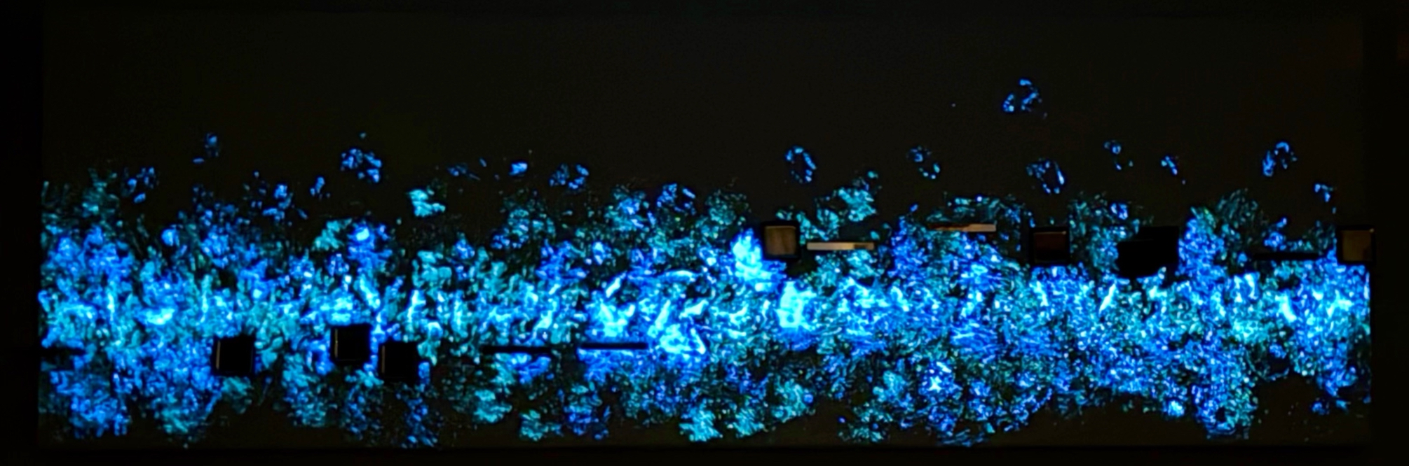 NEW PER by K-NY — photoluminescent conceptual artwork activated in darkness, dual-spectrum composition revealing structural light within spatial context