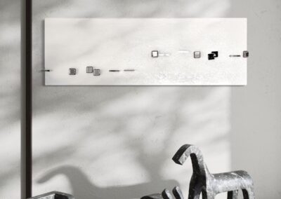 NEW PER by K-NY — photoluminescent conceptual artwork in spatial context, dual-spectrum composition interacting with light and architecture