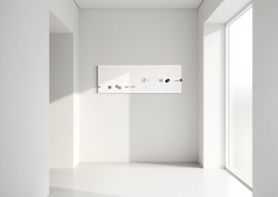 NEW PER by K-NY — photoluminescent conceptual artwork in spatial context, dual-spectrum composition interacting with light and architecture
