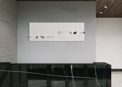 NEW PER by K-NY — photoluminescent conceptual artwork in spatial context, dual-spectrum composition interacting with light and architecture