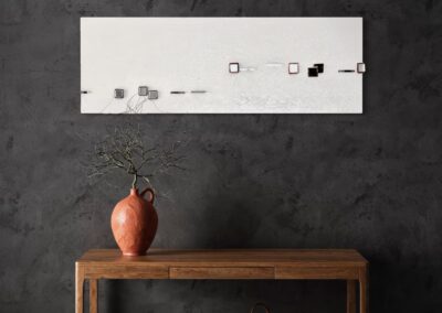NEW PER by K-NY — photoluminescent conceptual artwork in spatial context, dual-spectrum composition interacting with light and architecture