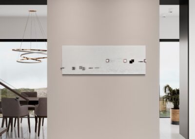 NEW PER by K-NY — photoluminescent conceptual artwork in spatial context, dual-spectrum composition interacting with light and architecture