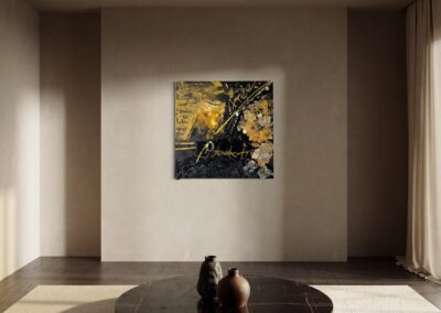 BREAK FREE by K-NY — photoluminescent conceptual artwork in spatial context, dual-spectrum composition interacting with light and architecture.