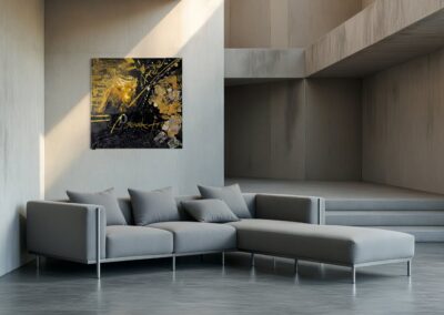BREAK FREE by K-NY — photoluminescent conceptual artwork in spatial context, dual-spectrum composition interacting with light and architecture.