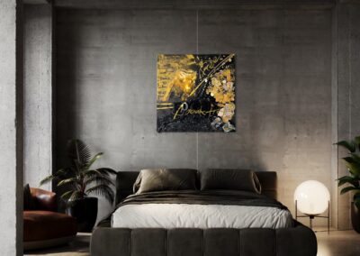 BREAK FREE by K-NY — photoluminescent conceptual artwork in spatial context, dual-spectrum composition interacting with light and architecture.