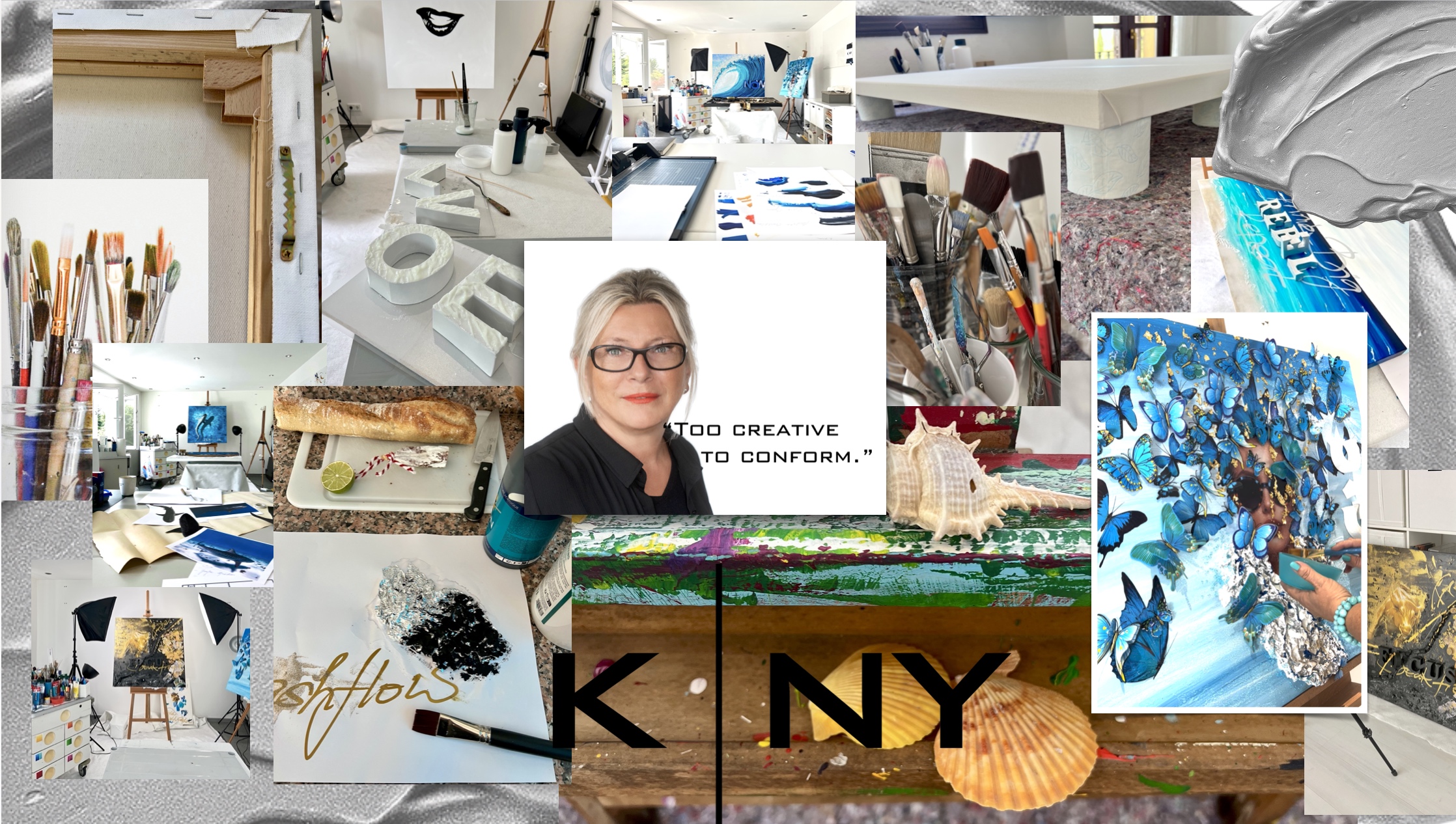 Portrait of Kiéra Nagy, founder of K-NY — Urban Luxury Art. Contemporary acrylic art with photoluminescent elements and an urban luxury aesthetic.