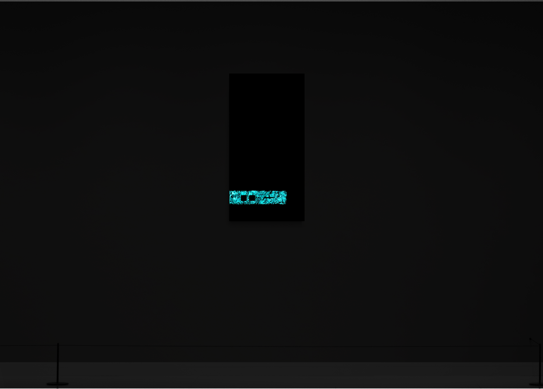 MOVE III of CASE 02 — WAIT... by K-NY, shown at night in an architectural interior with its photoluminescent Morse-code element visible.