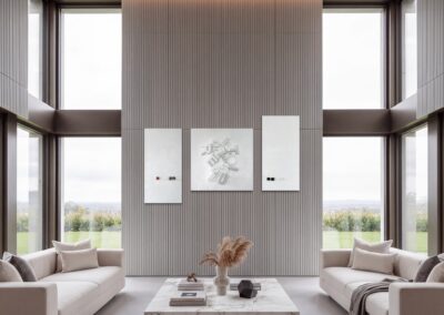 CASE 02 — WAIT... by K-NY, showing all three MOVES HMM..., WAIT A SECOND... and TOUCHÉ. together in an architectural interior.
