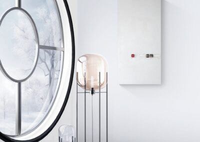 HMM..., MOVE I of CASE 02 — WAIT... by K-NY, shown in an architectural interior with its sculptural surface and Morse-code element visible.