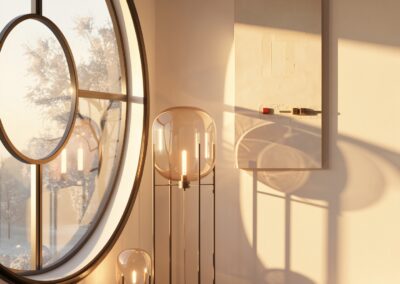 HMM..., MOVE I of CASE 02 — WAIT... by K-NY, shown in an architectural interior with its sculptural surface and Morse-code element visible.