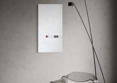 HMM..., MOVE I of CASE 02 — WAIT... by K-NY, shown in an architectural interior with its sculptural surface and Morse-code element visible.