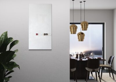 HMM..., MOVE I of CASE 02 — WAIT... by K-NY, shown in an architectural interior with its sculptural surface and Morse-code element visible.