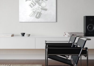 MOVE II — WAIT A SECOND... from CASE 02 — WAIT... by K-NY, shown in an architectural interior with its sculptural material structure visible.