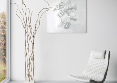 MOVE II — WAIT A SECOND... from CASE 02 — WAIT... by K-NY, shown in an architectural interior with its sculptural material structure visible.