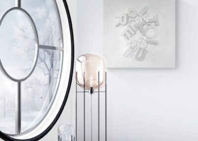 MOVE II — WAIT A SECOND... from CASE 02 — WAIT... by K-NY, shown in an architectural interior with its sculptural material structure visible.