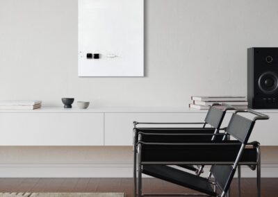 K-NY, TOUCHÉ., MOVE III from CASE 02 — WAIT..., white conceptual artwork with Morse code and mirrored elements.