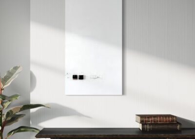 K-NY, TOUCHÉ., MOVE III from CASE 02 — WAIT..., white conceptual artwork with Morse code and mirrored elements.