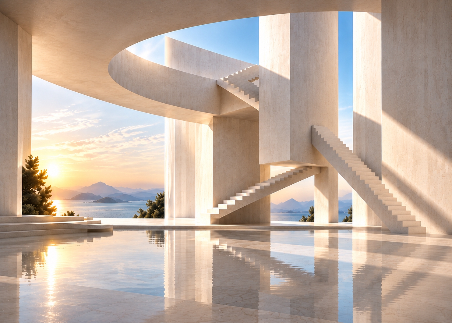 Universe II — Architecture of Thought™ by K-NY, represented through intersecting stairways, spatial levels and architectural paths that challenge certainty and invite thought.
