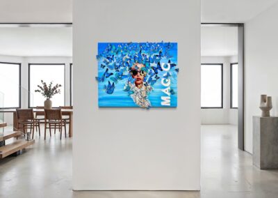 MAGIC MOMENT by K-NY — photoluminescent conceptual artwork from the INNER FIRE cluster, shown in a spatial installation view.