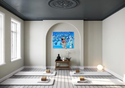 MAGIC MOMENT by K-NY — photoluminescent conceptual artwork from the INNER FIRE cluster, shown in a spatial installation view.