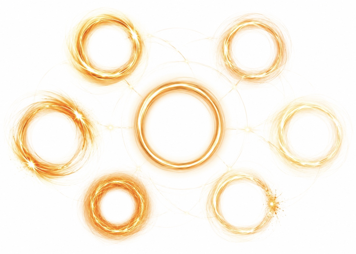 Interconnected luminous ring structures visualizing the seven K-NY clusters as a conceptual perception system based on light, psychological states, and spatial energy.