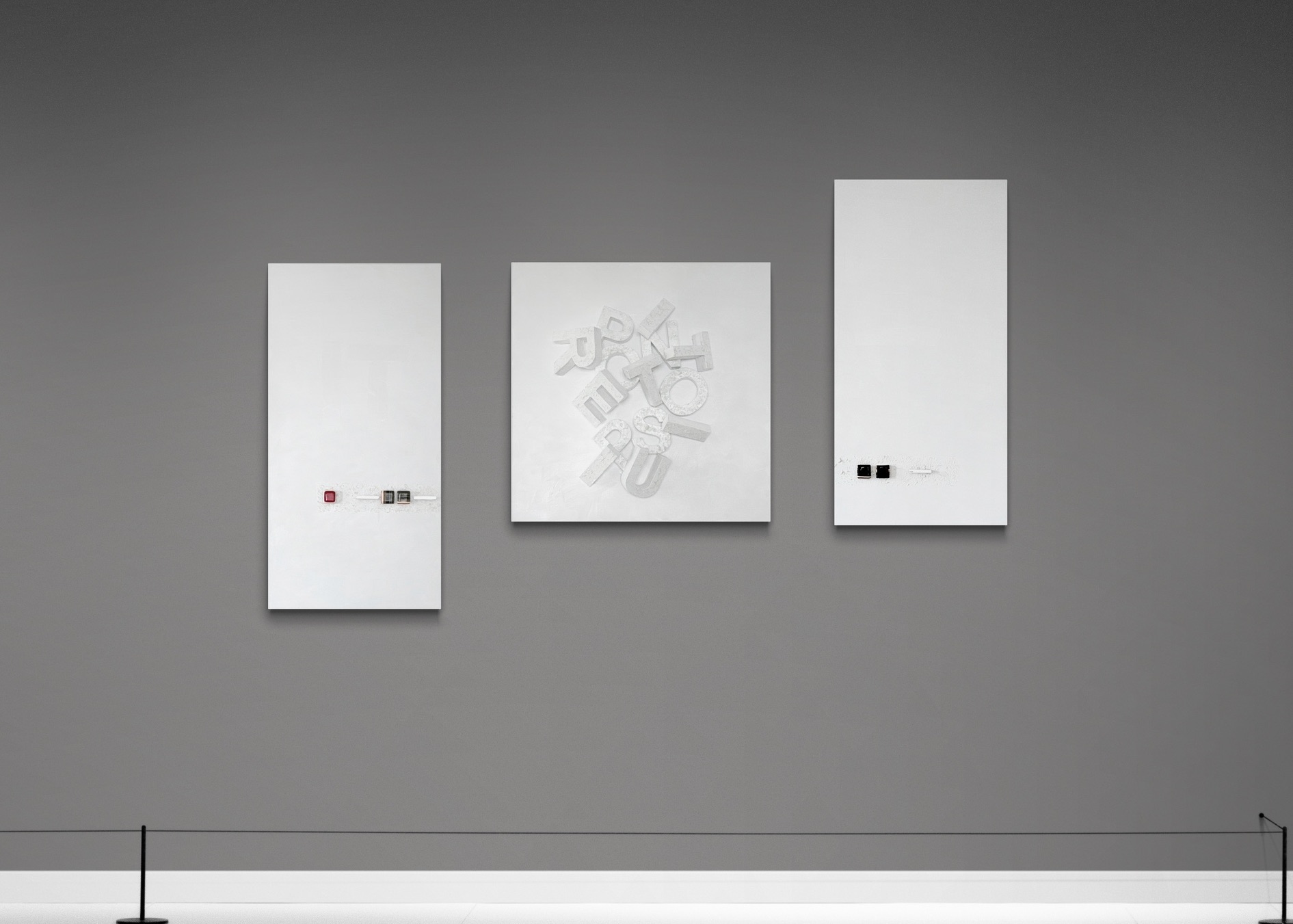 CASE 02 — WAIT... by K-NY, showing all three MOVES together in a contemporary gallery setting.